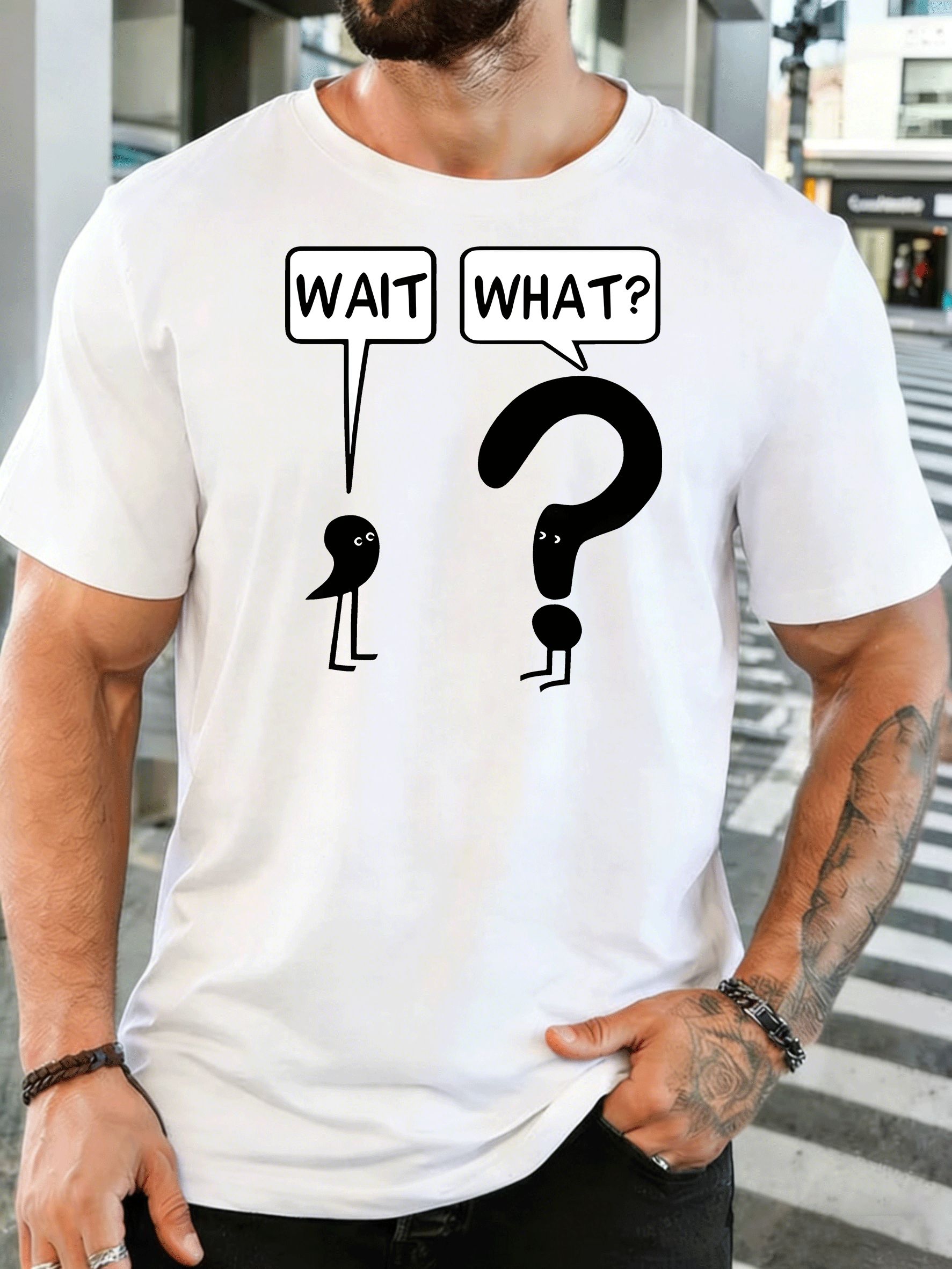 Men'S Fashion Questions - Забавная футболка с принтом на передней