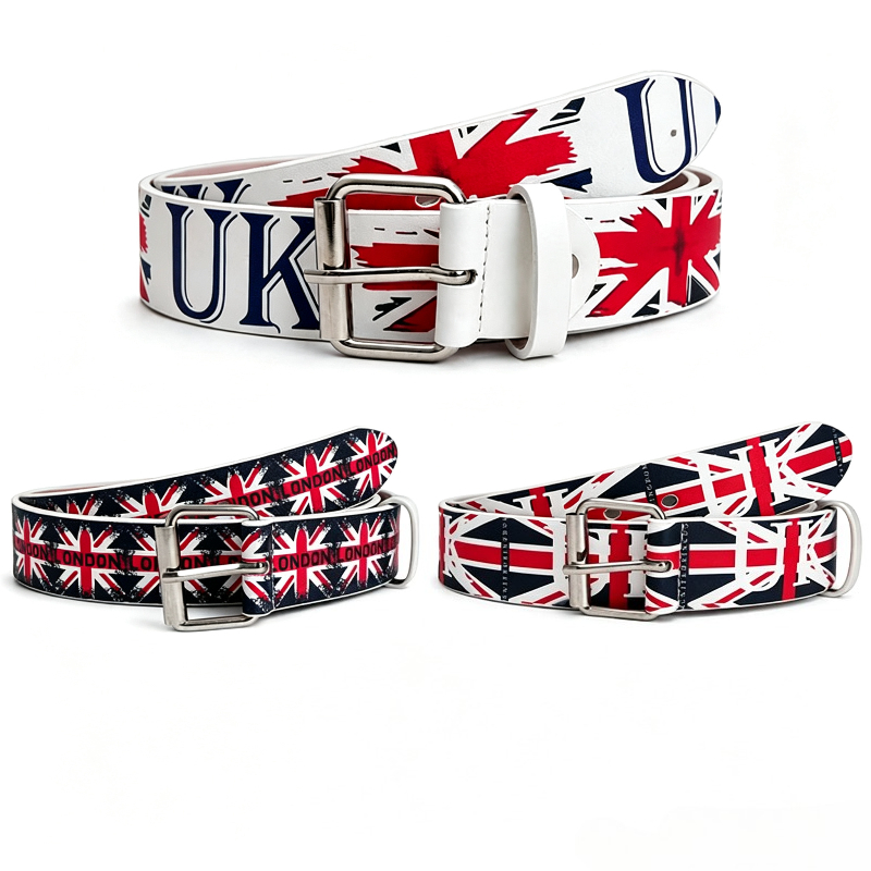 Men'S Fashion Uk - Ремень с принтом флага Великобритании, в
