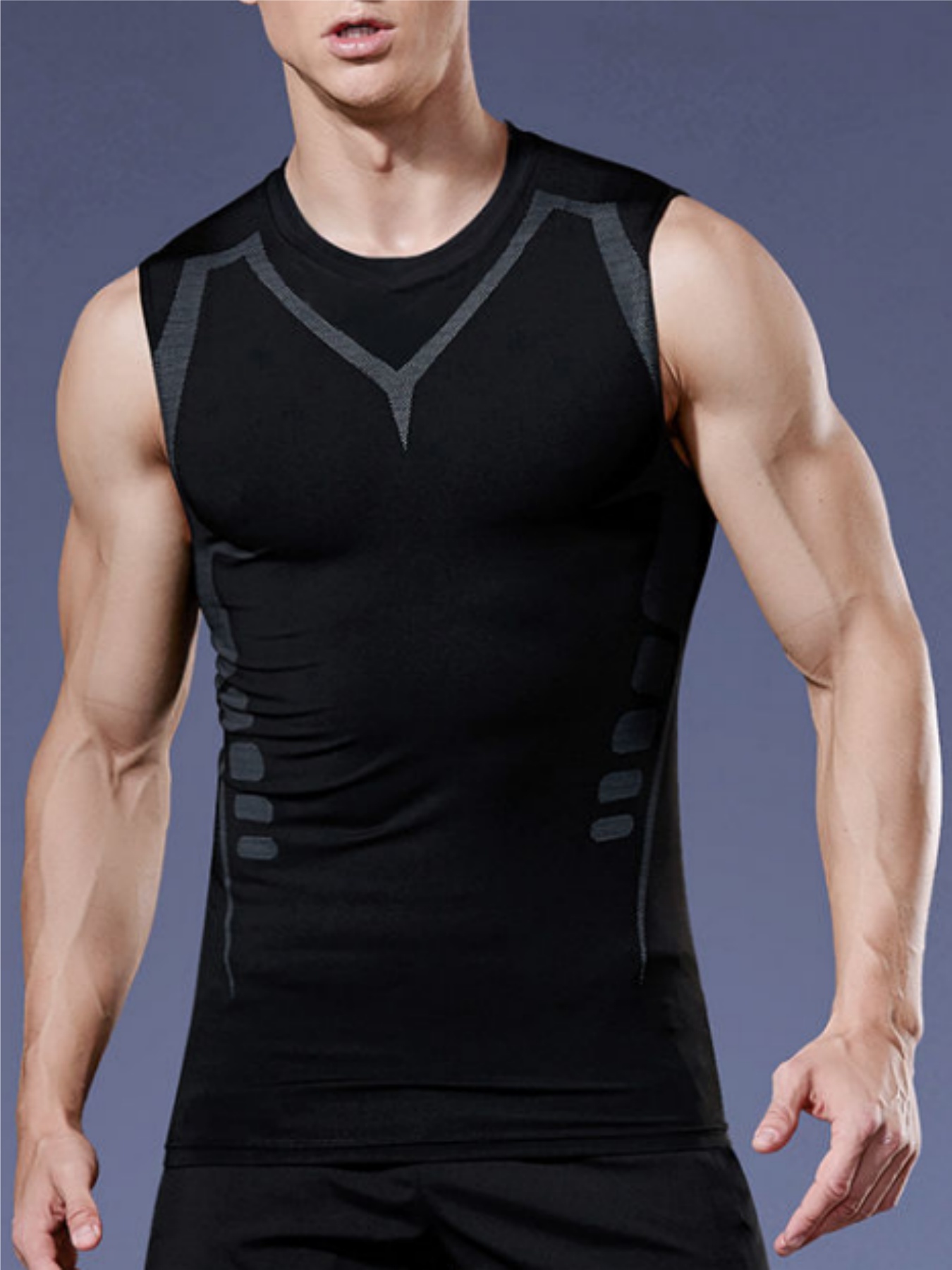 Compression Shirt Workout - Мужской плотный жилет, компрессионная рубашка, дышащий