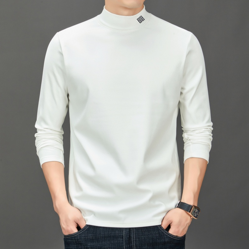 Men'S Winter Fashion - Мужская модная однотонная футболка с полувысоким
