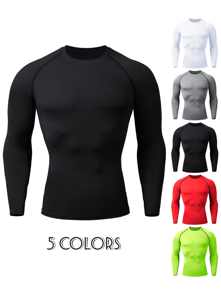 Compression Shirt Workout - Мужские компрессионные футболки-рашгарды быстросохнущие для спортзала,