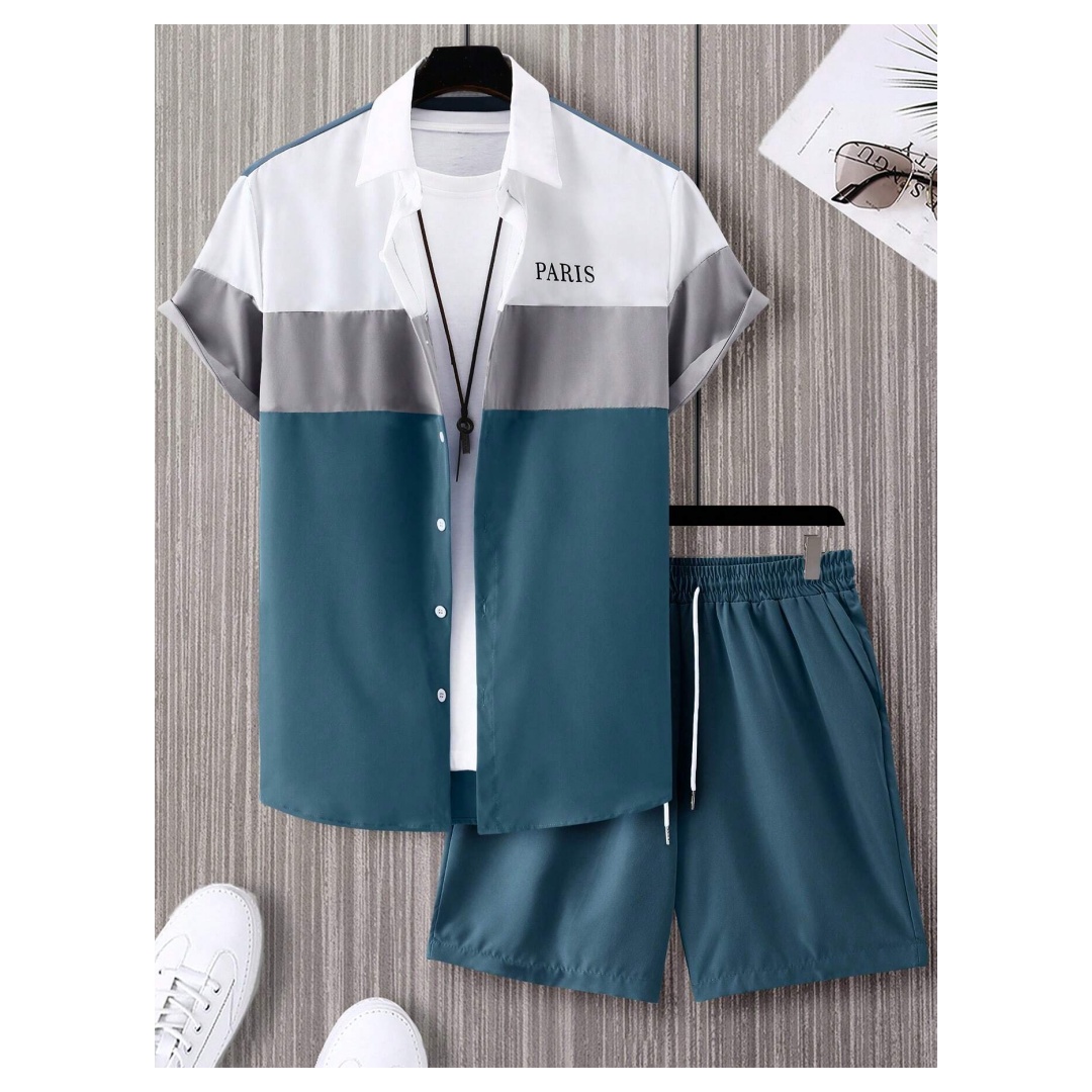 Mens Fashion Wear - Мужской модный костюм сине-белого цвета с
