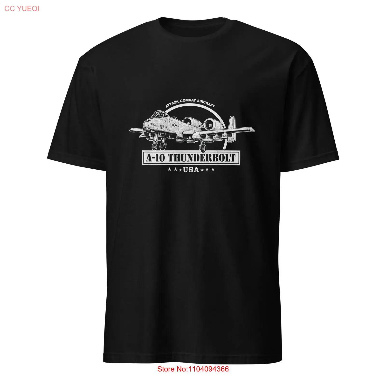 Military Shirt Men - Футболка A 10 Thunderbolt USA, винтажная,