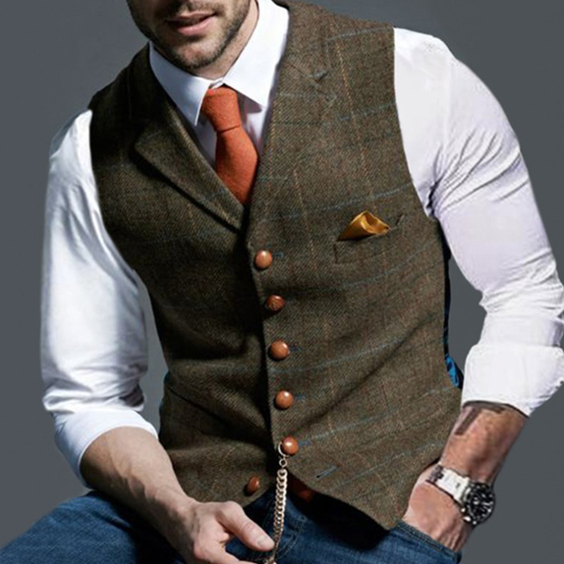 Модные мужские жилеты с лацкан – обзор и цена Formal Waistcoat Vest